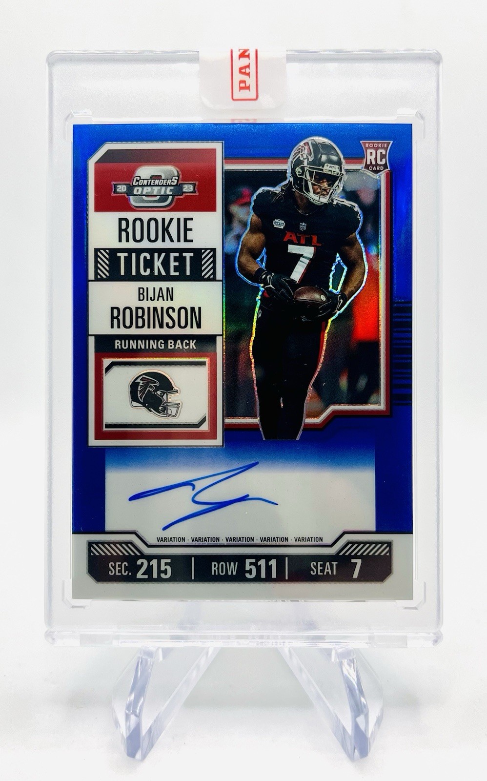 Bijan Robinson 2023 Contenders Optic Rookie Ticket Auto Variation #103 Blue /50
