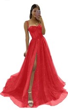 SALE! Womens Holiday Christmas Special Occasion Dress Sz M Red Sparkly Dress