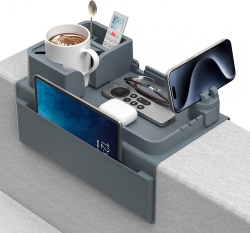 Couch Arm Getränkehalter CLESOO Tablett Antirutsch Blau  - Bild 1 von 9