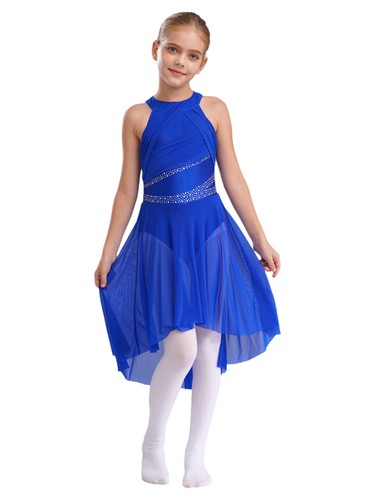 Kids Girls Leotard Latin Dance Dress Lyrical Dancewear Rumba Dancing Ballet - Bild 34 von 95