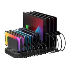 USB Charging Station, 10 USB Fast Ports Charge Docking Station and Adjustable...