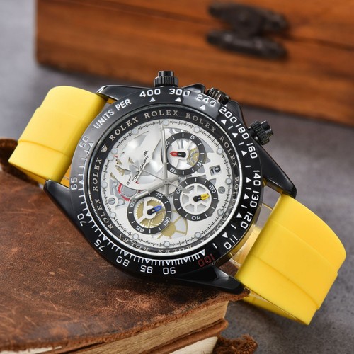Herren Sport Chronograph Tachymeter Datumsanzeige mit Silikonarmband Uhr - Bild 29 von 34
