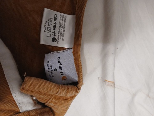 Carhartt Boys Bib Overalls Youth Size 6 Canvas Double Knee Brown - Picture 13 of 15