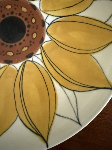 Assiette 12 3/8" Arabia Finland rose soleil/tournesol ~ Hilkka Liisa Ahola *Lire* - Photo 9/10