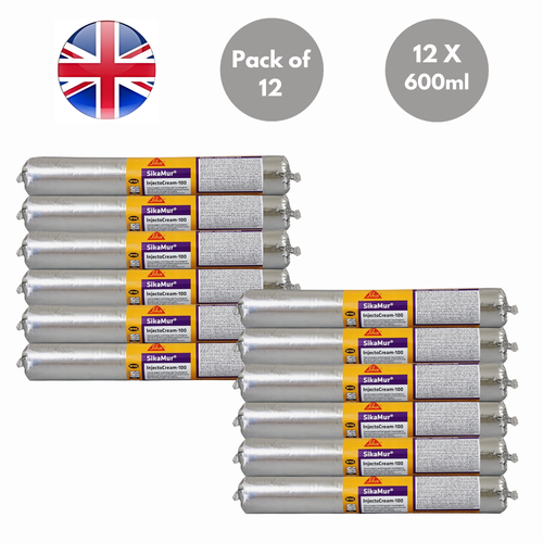 SikaMur InjectoCream 100 Moisture Insulation White 600ml - Pack of 12 - Picture 1 of 1