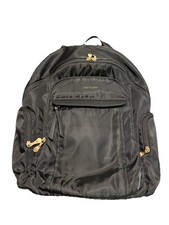 Black Backpack with Gold Zipper Accents, Adjustable Straps  Outer Pockets