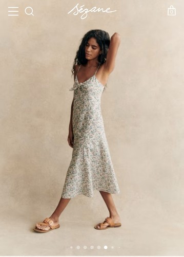 Sezane Chiaretta Floral Broderie Perforated Dress Damen Gr. 40 - Bild 4 von 21