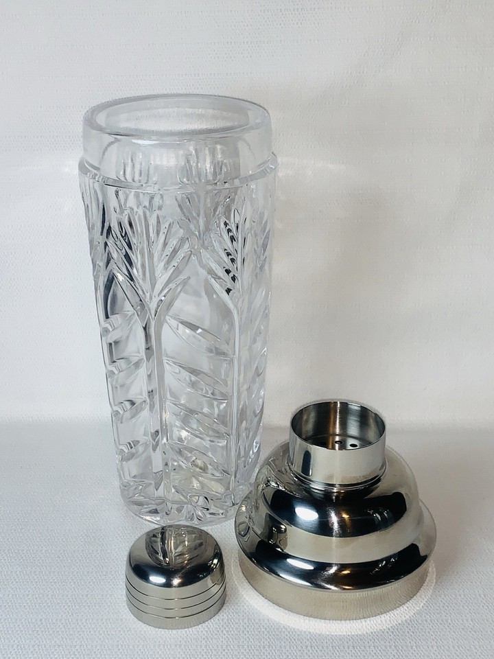 Deadstock Fifth Avenue Crystal martini shaker — never opened, now retired, the kind of NOS barware find that feels like unearthing buried treasure.