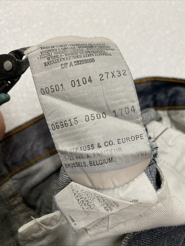 VTG Levi’s 501 Blue 90s Made in Turkey Button Fly Y2K Men’s 26x30 501xx - Picture 14 of 14