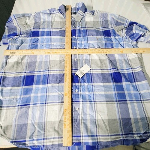 Polo Ralph Lauren Shirt Mens 4XB BIG Blue Plaid Button Shirt NWT - Picture 7 of 13