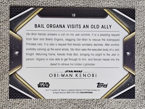 2023 Topps Star Wars Obi-Wan Kenobi Purple Bail Organa Visits an Old Ally - Picture 2 of 2