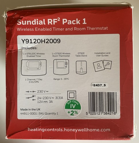 Honeywell Sundial RF2 Wireless Timer and Thermostat Pack Y9120H2009 - Picture 5 of 6
