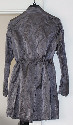 Eileen Fisher - Giacca a collo alto in acciaio satinato con cravatta in vita, antracite, med - usata in ottime condizioni - Foto 10 di 13