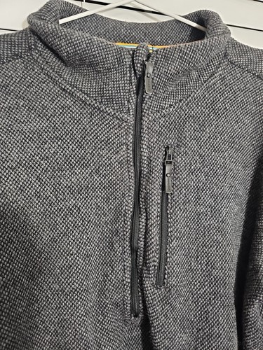 Smartwool Heritage Trail 1/2 Zip Fleece Sweater Men's Large Gray Wool Blend - Picture 2 of 13