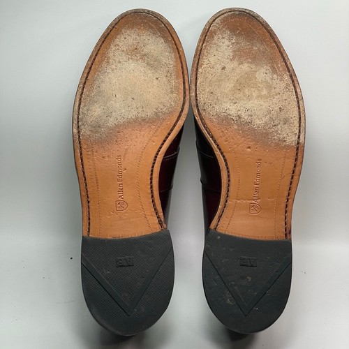 Zapatos de vestir clásicos Allen Edmonds de cuero borgoña Penny Mocasines 10 1/2 B - Imagen 8 de 8