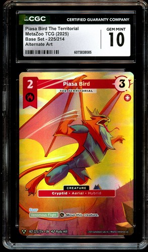 CGC 10 GEM MINT Piasa Bird The Territorial 225/214 ALTERNATE ART Metazoo Card 85 - Picture 2 of 3