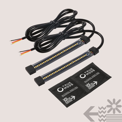 2pc 5" Universal Amber White LED Motorcycle Running Turn Signal Light Strip Kit - Picture 8 of 8