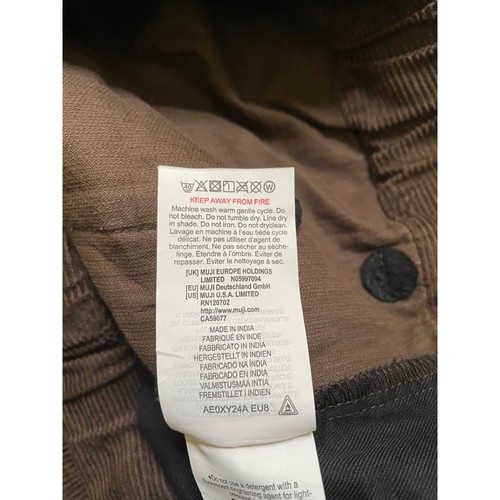 MUJI Men's Brown Corduroy Straight Leg Drawstring Waist Pants Size M - Picture 4 of 11