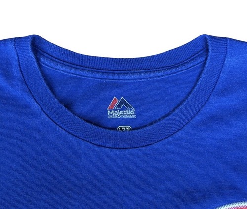 Official Majestic Chicago Cubs Anthony Rizzo #40 blau bestickt Jersey Shirt L - Bild 11 von 13