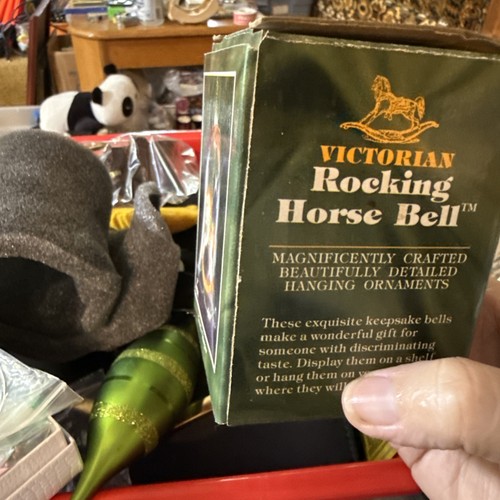 Victorian Rocking Horse Bell Young Stallion Christmas Ornament 3" High - Picture 4 of 15