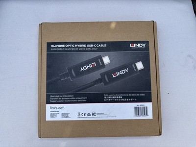 Lindy 38503, 15m Glasfaser Hybrid USB Typ C Kabel, nur Audio/Video