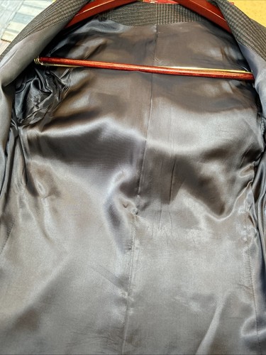 Damen Vintage 100% Schurwolle Einknopf Blazer in Marine Hahnentritt Größe 4 - Bild 9 von 9