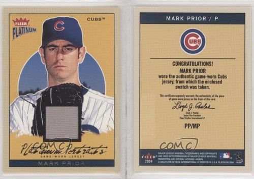 2004 Fleer Platinum Platinum Portraits Game Jerseys Mark Prior #PP/MP - Picture 3 of 3