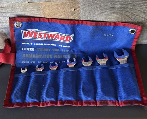 7-teiliges WESTWARD 3LU17 SAE KURZES SPEZIALEINSÄTZE KOMBI-SCHRAUBENSCHLÜSSEL-SET 5/16” - 3/4”