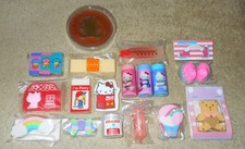 Vintage 1980's Sanrio Novelty Eraser Lot    NOS   Hello Kitty  Japan  Soap