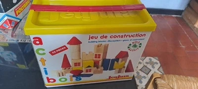 Jeujura Jeu De Construction Bois Vintage 80' Complet Dans Sa Boite Comme Neuf - Photo 1/4