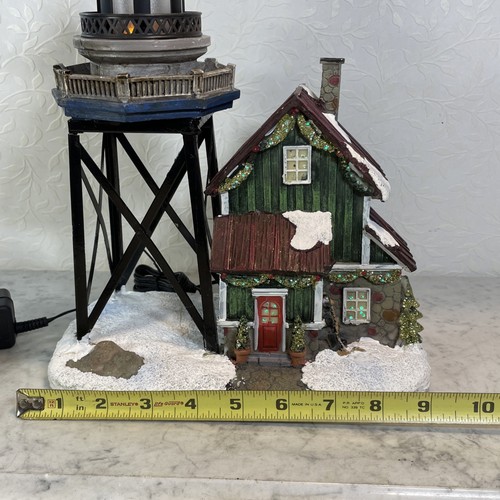 11" Glasfaser Weihnachten Leuchtturm Hüter Haus Urlaub Neu im Karton getestet - Bild 15 von 21