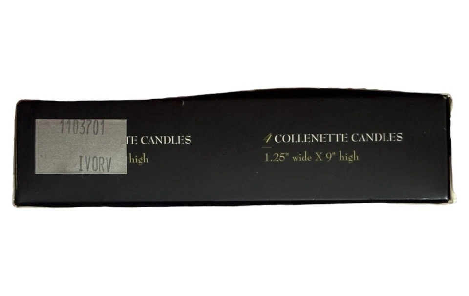 Velas de jantar Root 9" Grecian Collenette marfim caixa de 4 NOVA caixa aberta - Imagem 3 de 4