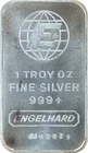 Engelhard Globe 1 Troy Ounce Fine Silver Bar .999 Silver