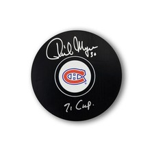 Phil Myre Autographed Montreal Canadiens Hockey Puck inscribed 71 Cup