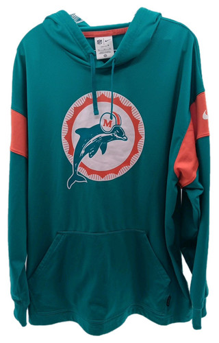 Nike Throwback Miami Dolphins Sideline Arch Jersey Hoodie Mens XL Green Dri-Fit