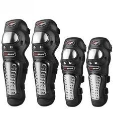 New Motorcycle Kneepad Stainless Steel Elbow Knee Pad Motocross RacingProtective