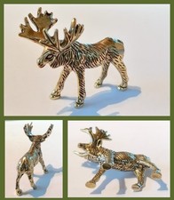 Messing Figur Elch Rentier massiv NEU