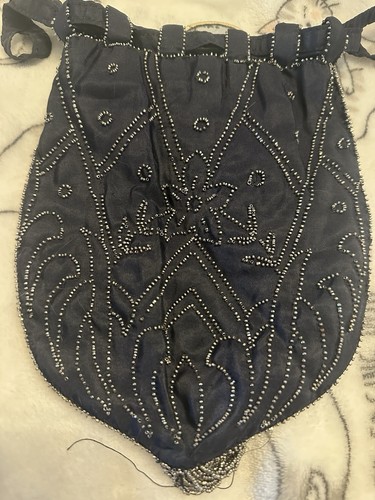 Bolso de Noche Saks & Co Vintage Años 20-30 Retícula Cuentas Hecho en París - Imagen 2 de 8