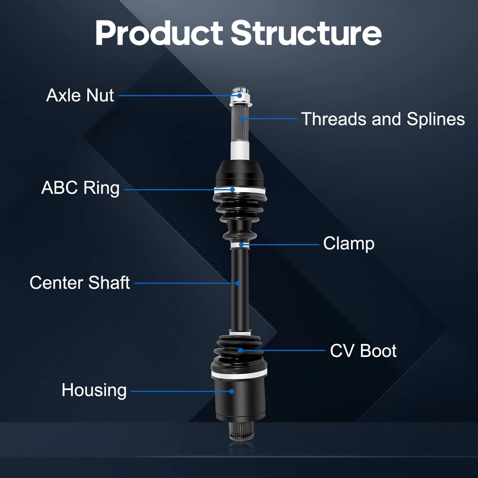 For 2007-2012 Polaris Sportsman 800 Complete CV Joint Axle Front Rear Left Right - Imagem 2 de 4