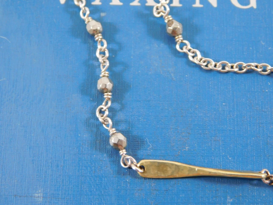 Colar corrente WAXING POETIC prata esterlina latão hematita LUME 28" - Imagem 3 de 4