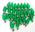 25 Pack Faceted Green C9 LED Replacement Bulbs E17 Socket Commercial Grade