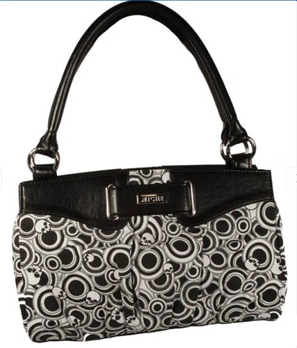 Miche Classic Tasche Hülle/Shell Crystal TOTENKÖPFE & KREISE schwarz/weiß nicht mehr produziert - Bild 1 von 4