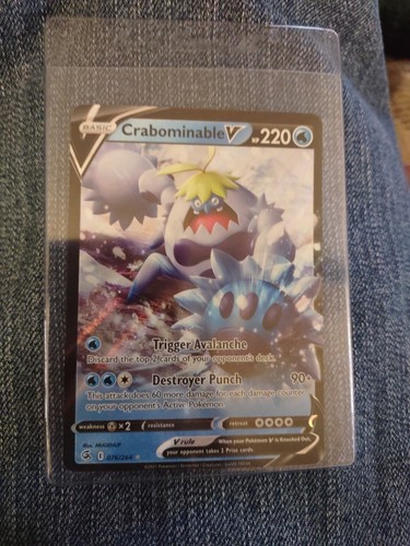 Crabominable V Ultra Rare - 076/264 - Fusion Strike Pokemon 2021 - Picture 3 of 3