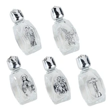 6Pcs Clear Christian Baptisms Bottles with Caps Essential Oil Cosmetic Container