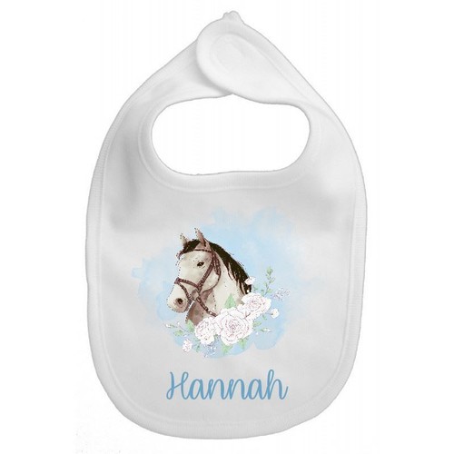 Personalised Horses Head Baby Bib - Picture 3 of 4