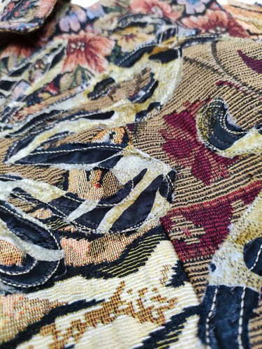 Chicos Jacket Tapestry Stitched Floral Animal Pattern Wool Blend Buttons Size 3 - Picture 7 of 19