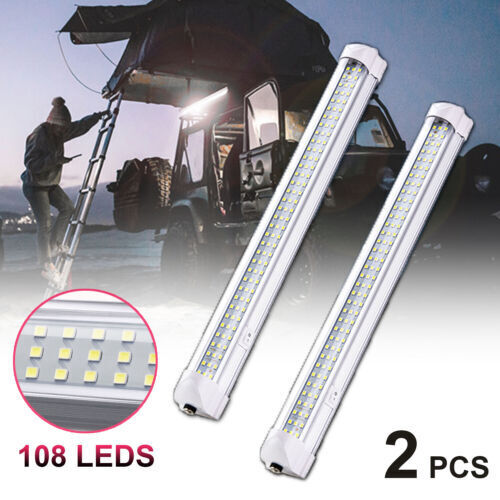 2X 108LEDs Camper Cargo Interior Light RV Trailer Ceiling Lamp Car Boat Van 12V - Bild 2 von 14