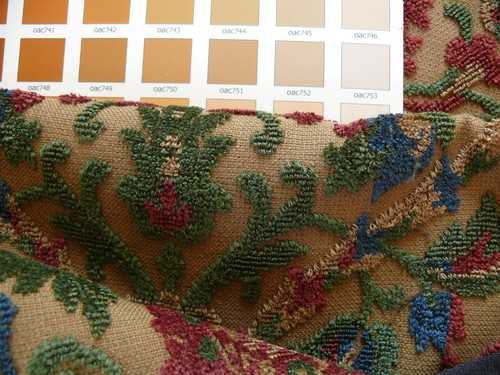 BY YD KRAVET COUTURE GLYCINE 100%LINEN VELVET RED BURGUNDY RENAISSANCE RPUSD275Y - Bild 11 von 11