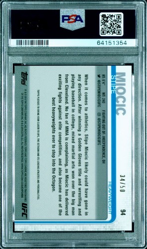 2019 Topps Chrome UFC STIPE MIOCIC GOLD REFRACTOR #34/50 GEM PSA-10 * POP 2 *   - Picture 3 of 3