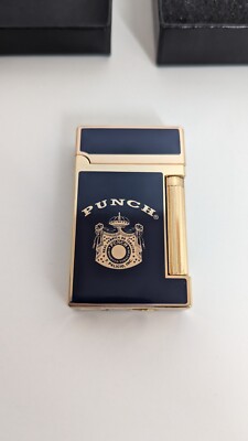 Punch F. Palicio Inc. Cigar Flint Lighter Navy Blue & Gold New In Box